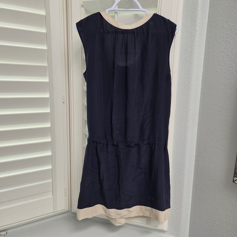 Banana Republic Navy Blue Dress Sleeveless Tie Waist Casual L - Picture 4 of 7
